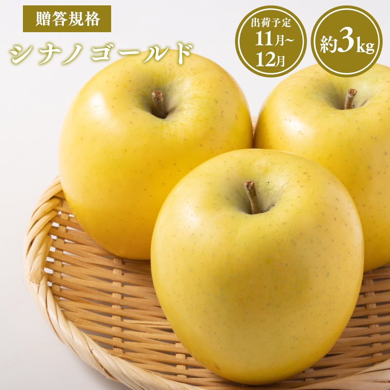≪令和8年産先行受付≫贈答用シナノゴールド約3kg【青森県 平川市 山内ファーム】贈答 贈答規格 平川市産 青森りんご りんご リンゴ 林檎 シナノ ゴールド お取り寄せ 先行予約 果物 くだもの フルーツ 
