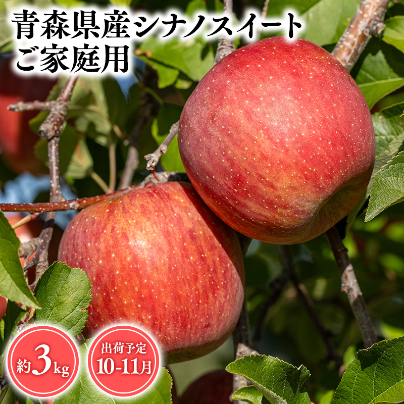 2025年産１０月・１１月発送　【訳あり】家庭用シナノスイート3ｋｇ　【そと川りんご園・１０月・１１月・青森県産・平川市・りんご・シナノスイート・3ｋｇ・訳あり・家庭用】