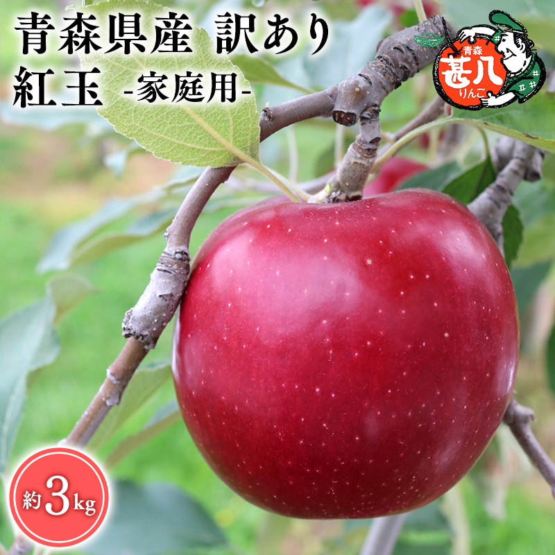 １０月発送　訳あり　家庭用　甚八りんご紅玉３kg　【マルジンサンアップル　10月　青森県産　平川市　りんご　紅玉　3kg　訳あり　家庭用】