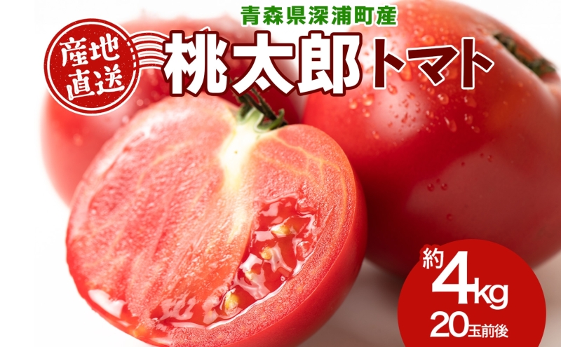 青森県産 桃太郎 トマト 約4kg 20玉前後 7月中旬～11月中旬頃お届け 大玉 tomato 新鮮 野菜 旬 甘い 完熟 ジュース 産地直送 農家直送 お取り寄せ 常温 永谷農園 青森県 深浦町