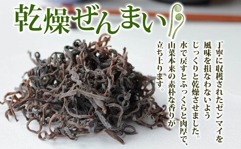 乾燥ゼンマイ 180g ぜんまい 山菜 干しぜんまい 山の幸 和え物 具材 伝統食 野菜 きのこ 油揚げ こんにゃく 炒め物 ごま油 塩 ナムル マヨネーズ和え お味噌汁 具 保存食 ストック 送料無料 一般財団法人ブナの里白神公社 青森県 西目屋村