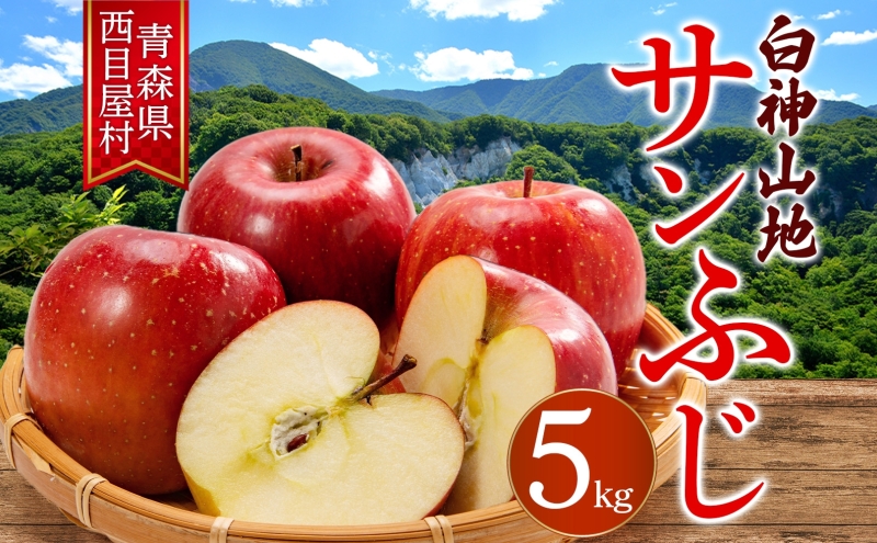 西目屋村産りんご サンふじ 約5kg 果物 林檎 リンゴ ブナの里白神公社 甘い ジューシー シャキシャキ 産地直送 送料無料 青森県 西目屋村