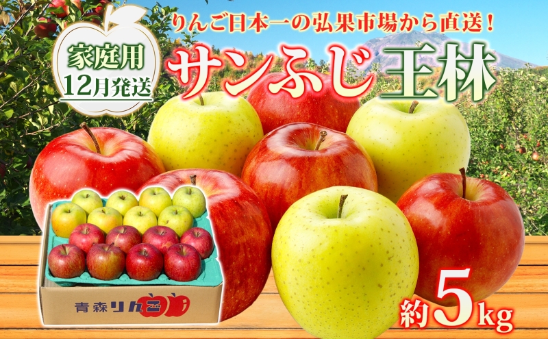 【12月発送】 家庭用 サンふじ 王林 約5kg りんご 林檎 リンゴ 果物 フルーツ くだもの 旬 青森県産 お取り寄せ 詰め合わせ セット 常温 産地直送 送料無料 青森県 西目屋村