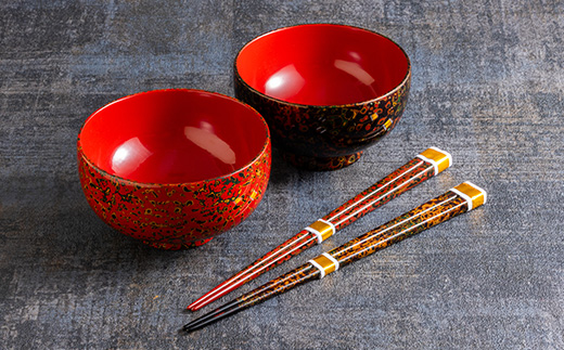 三百余年の伝統　『津軽塗(唐塗)　お椀・お箸セット』【配送不可地域：離島・沖縄県】