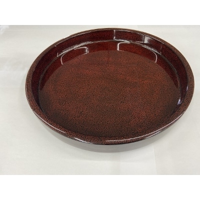 昭和レトロ・自宅蔵出し✴︎津軽塗・七々子塗・丸盆・未使用　✴︎ 昭和レトロ・自宅蔵出し✴︎津軽塗・七々子塗・丸盆・未使用