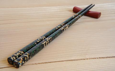 津軽塗　箸（大）1膳・唐塗 黒上