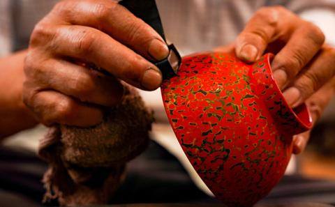 津軽塗　汁椀1客・唐塗 黒口呂上 食器 工芸品 伝統技術 手作り