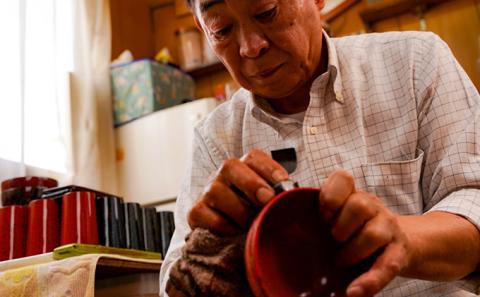 津軽塗　汁椀1客・唐塗 黒口呂上 食器 工芸品 伝統技術 手作り