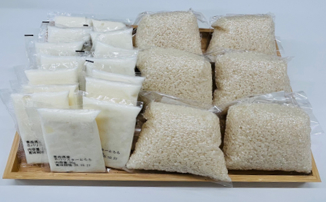 ネバリスター冷凍とろろ50g×15個＋精米まっしぐら2合（300g）×真空6Pセット【米 白米 こめ 長芋 山芋 イチョウ芋 大和芋 とろろ 粘り 冷凍 小分け パック 個包装 簡単 便利 プレーン 贈り物 贈答 ギフト 青森県 東北】【02402-0485】