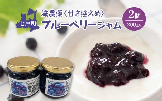 減農薬＜甘さ控えめ＞ブルーベリージャム（200ｇ）2個セット　【02402-0429】
