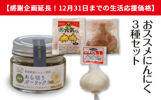 【感謝企画延長！12月31日までの生活応援価格】おススメにんにく３種セット　【02402-0491】