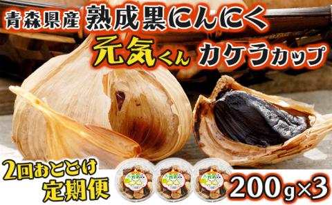 【2回お届け】 青森県産 熟成にんにく 元気くん カケラカップ　【02402-0012】