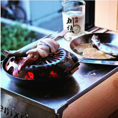 「ひとり酒」家でも手軽に楽しめる1人用七輪、専用取っ手1本【配送不可地域：離島・沖縄県】