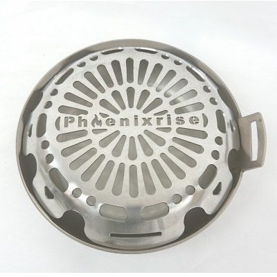 フェニックスライズのソロ用フライパン「コメット全チタン」とコメット用七輪「ひとり酒」ふた・取っ手付き【配送不可地域：離島・沖縄県】