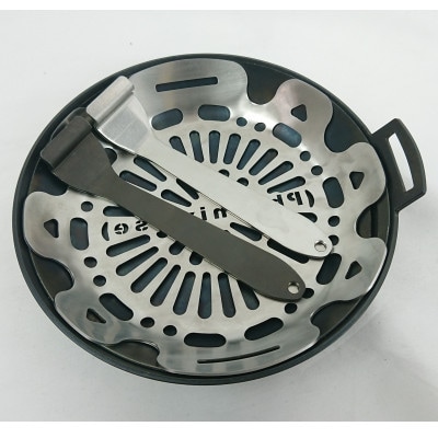 フェニックスライズのソロ用フライパン「コメット全鉄」とコメット用七輪「ひとり酒」ふた・取っ手付き【配送不可地域：離島・沖縄県】