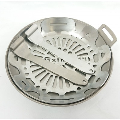 フェニックスライズのソロ用フライパン「コメット全チタン」とコメット用七輪「ひとり酒」ふた・取っ手付き【配送不可地域：離島・沖縄県】