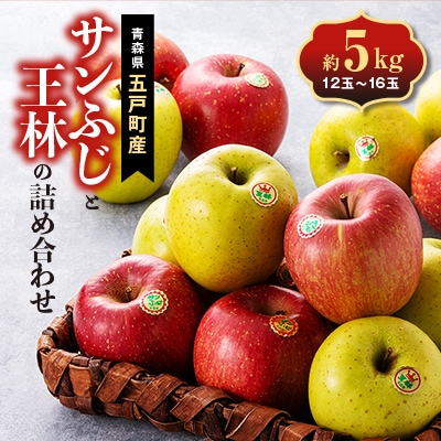 五戸のサンふじと王林の詰め合わせ 約5kg【配送不可地域：離島・沖縄県・九州】