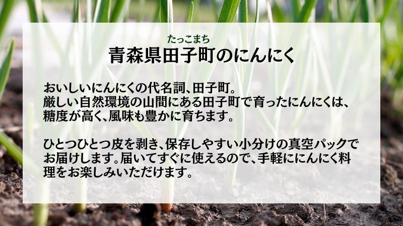 青森田子産の調理用剥きにんにく(真空パック)700g