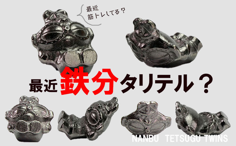鉄分補給に最適 南部鉄器【南部鉄偶ツインズ（腹筋＆背筋）】