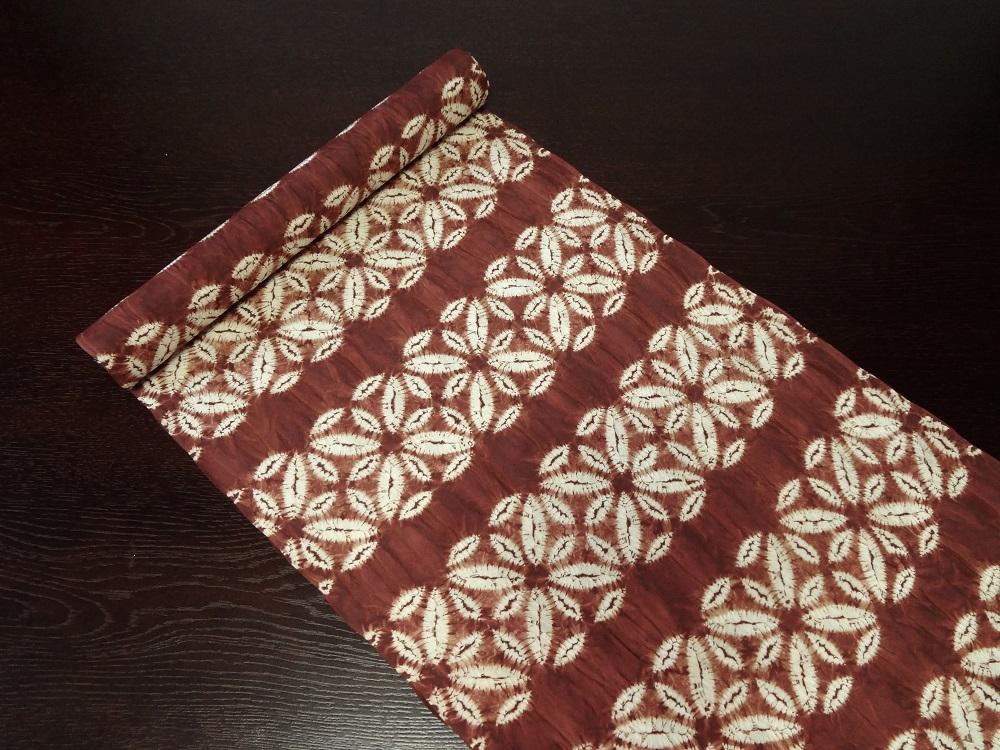 【南部しぼり 茜染】 正絹帯地 (渋茜) 草紫堂 南部茜染 和装 着物 帯 着物帯 伝統工芸 工芸品