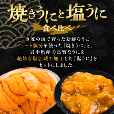 無添加焼うに2個・塩うに2本セット【配送不可地域：離島】