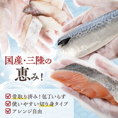 【3ヵ月毎定期便】三陸で獲れた人気の天然魚3種セットの定期便全3回【配送不可地域：離島】