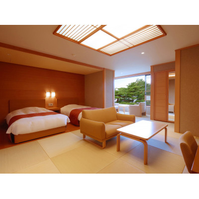 浄土ヶ浜パークホテル「一泊2食ビュッフェペア宿泊券」ビューバス付き和室ツインベッドルーム