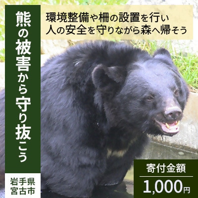 【返礼品なし】熊被害対策支援(岩手県宮古市)　寄附額1,000円