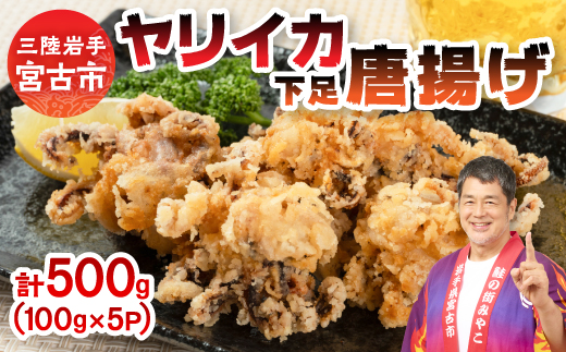 ヤリイカ下足唐揚げ宮古産100g×5パック(500g)【配送不可地域：離島】