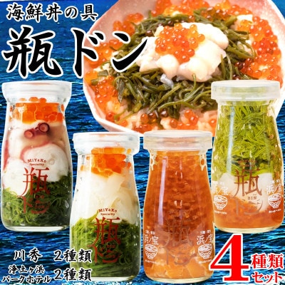 海鮮丼の具 瓶ドン 川秀2種類 浄土ヶ浜パークホテル2種類 計4種類セット 岩手県宮古市名物【配送不可地域：離島】
