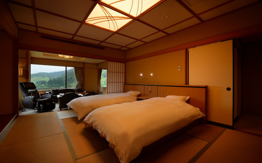 結びの宿 愛隣館一泊二食 ペア宿泊券（露天風呂つき特別室ご利用プラン）  【203】