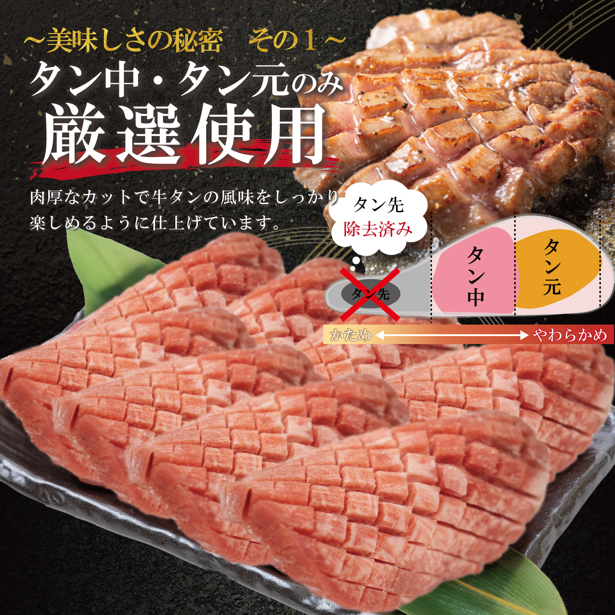 厚切り牛タン塩味 1kg（500g×２パック） 焼肉 BBQ 【767】