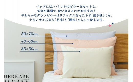 ダウンピロー［小さいサイズ：35×50cm・ピンク］ 綿100％×ホワイトダック ダウン50% 羽毛枕【富士新幸 花巻工房】 【1582】