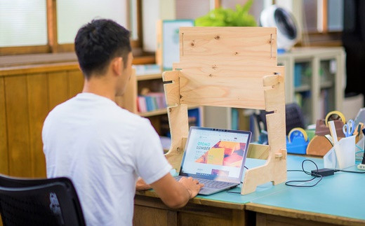 木の香り漂う 木製デスク WOOD STANDING DESK【スタンダード】 【607】