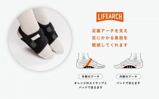 足ラクサポーター「LIFE　Arch」（Sサイズ） 【1800-1】 Sサイズ