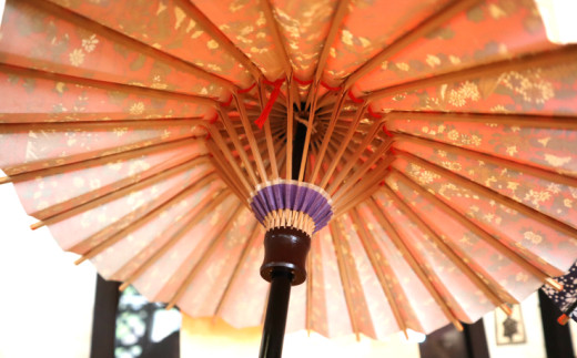 手作りミニ和傘！花巻傘　手作りミニ傘（台付）（赤）【661-1】