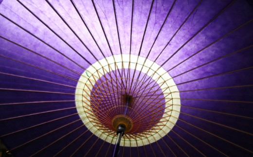 時を重ねて今に伝わる美しさ　花巻傘　蛇の目傘（紫） 【662-2】