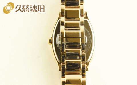 「Sサイズ：手首周り16.5cm」ベルト部分に久慈産琥珀使用 Amber Watch Six（アンバーウォッチシックス）