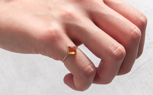 【完全受注生産品】久慈琥珀_Amber baby ring（刻印サービス）