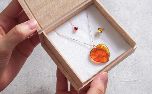 【完全受注生産品】久慈琥珀_Amber baby ring（刻印サービス）