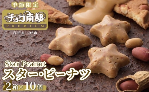 【季節限定】 チョコ南部PREMIUM Star Peanut（スターピーナツ) 20個 ／ チョコレート ピーナッツ お菓子 常温 岩手県 二戸市