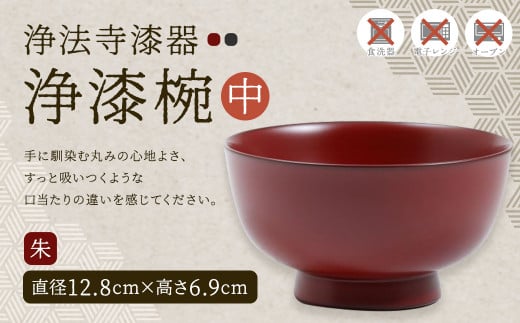 【滴生舎】浄法寺漆器 浄漆椀 （中） 朱／漆器 器 食器 お椀 椀 伝統工芸品 国産漆