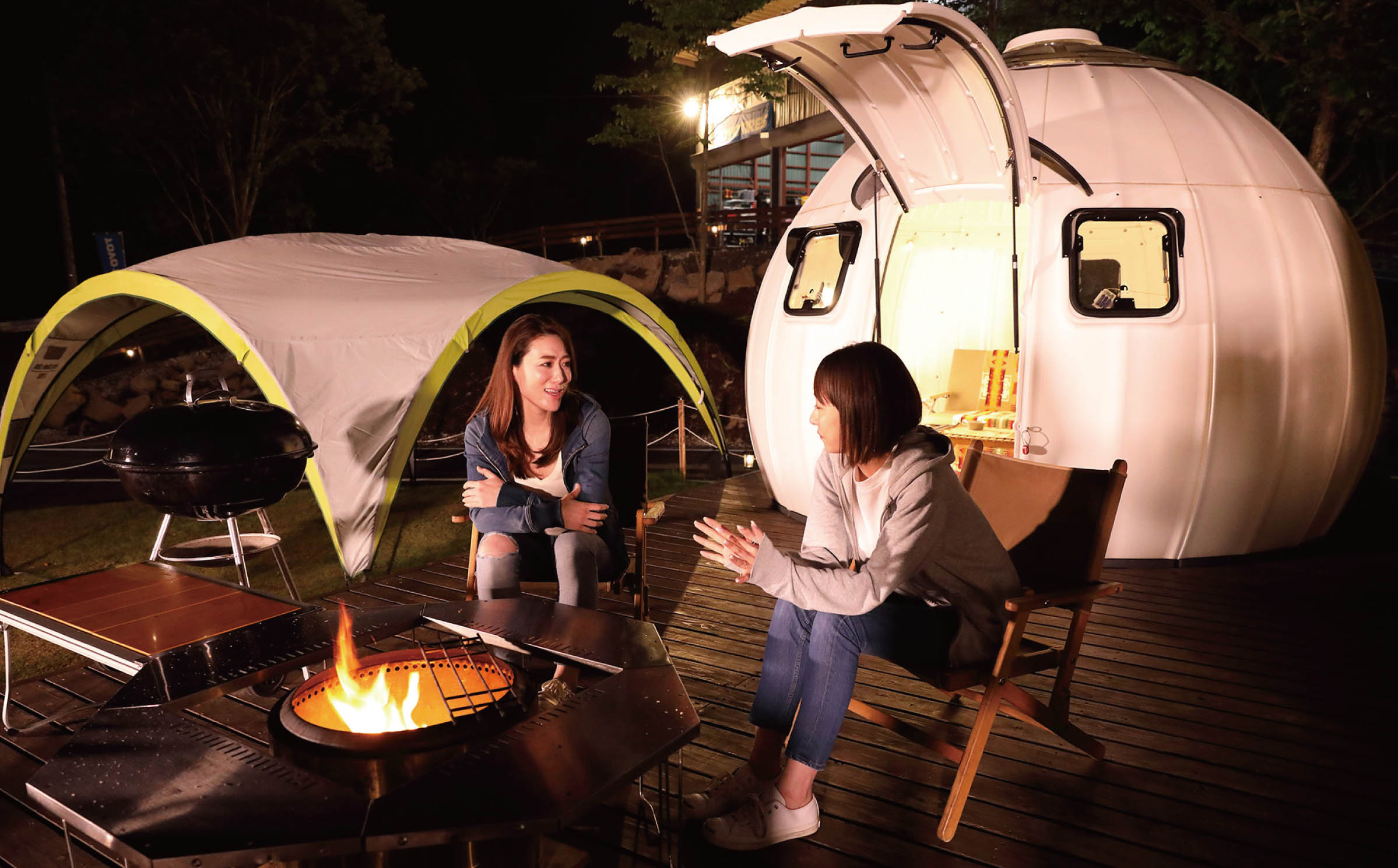 ドームハウスサイト「1泊2日」ペア宿泊券（トレーラーサウナ体験付き）【クルマアソビアドベンチャーフィールド安比】 ／ 観光