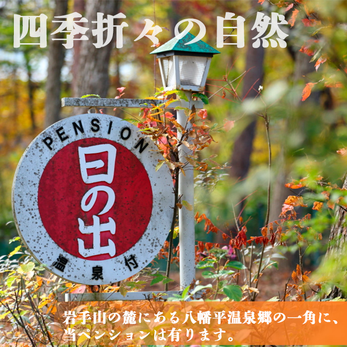 源泉かけ流し温泉宿 素泊り 1泊2日 （平日） 2名様まで ／ 八幡平温泉郷 ペンション日の出 宿泊券
