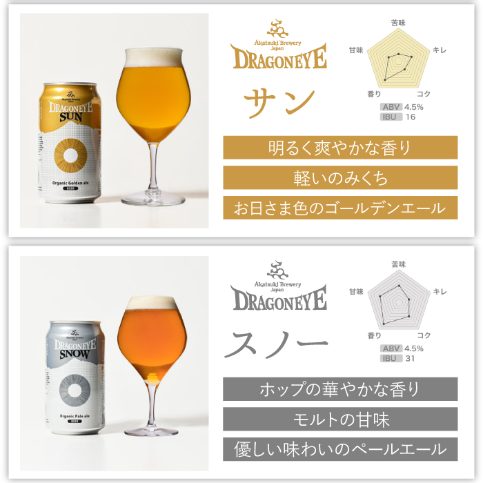ドラゴンアイ 4種飲み比べ 350ml缶 6本セット 3ヶ月定期 ／ 暁ブルワリー クラフトビール 地ビール 缶ビール お酒