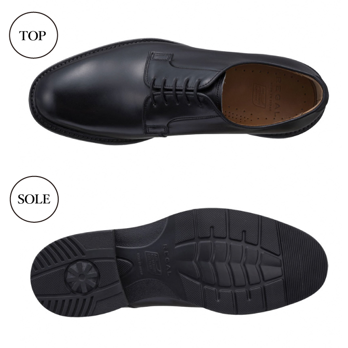 REGAL 革靴 紳士 ビジネスシューズ プレーントウ ブラック 14TR 八幡平市産モデル 23.5cm ～ 27.0cm ／ ビジネス 靴 シューズ リーガル 24.0cm