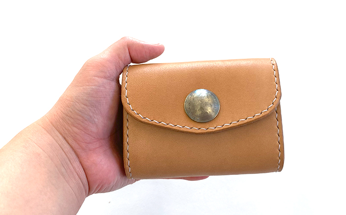 レザー製ショートウォレット 【ナチュラル】／ 財布 お財布 革製品 本革 4358