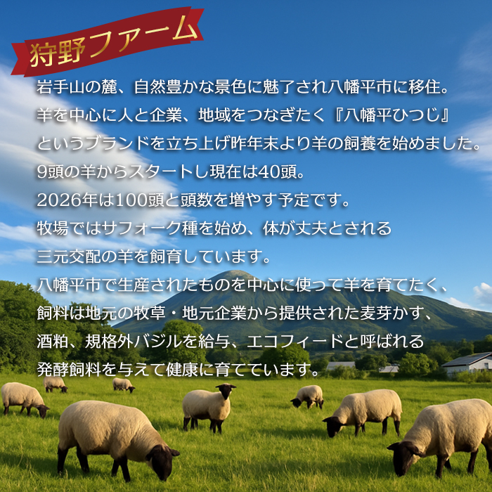 【八幡平ひつじ】 羊肉 スライス おまかせ 300g ラム または マトン ／ 羊肉 ひつじ肉 ジンギスカン 冷凍発送 真空パック 焼肉 焼き肉 BBQ 国産 岩手県産 八幡平市産 狩野ファーム 松っちゃん市場