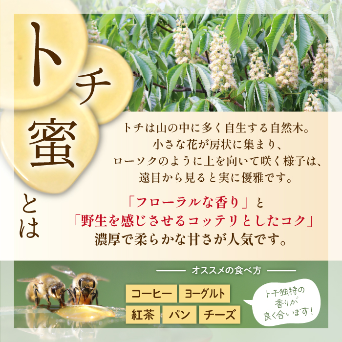 純粋はちみつ トチ 250g 2本 【山本養蜂場】 ／ ハチミツ 蜂蜜 栃 とち