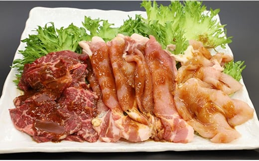 秘伝のみそだれ 牛・豚・鶏 3種セット 計750g 肉のささき ／ 牛肉 豚肉 鶏肉 肉 お肉 セット 牛カルビ カルビ 鶏むね肉 鶏むね ムネ肉 むね肉 豚ロース ロース